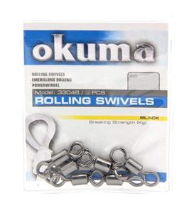 Okuma Paslanmaz Çelik Fırdöndü Siyah Rolling Swivels Black 12 Numara 15 Adet