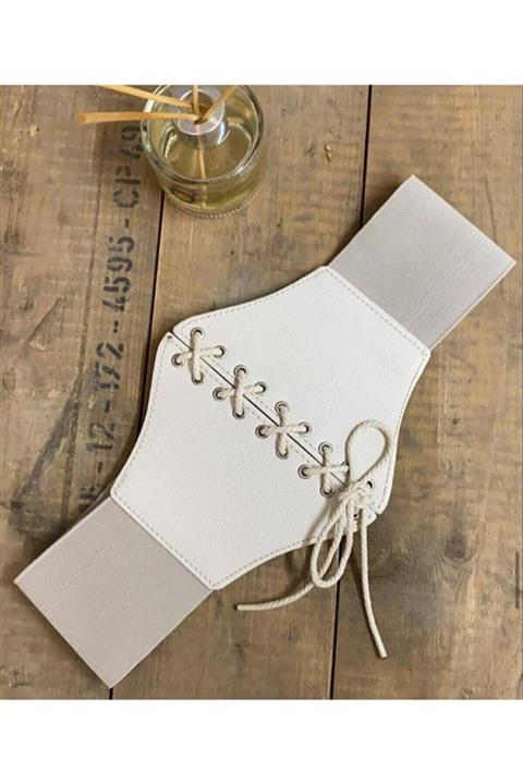 Fiori Kadın Bej Lastikli Korse Kemer