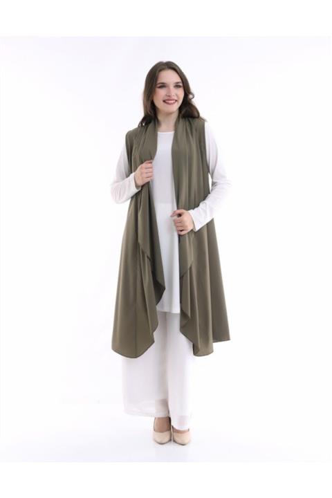 Mankens Fashion Mevsimlik Şal Yaka Katlamalı Yelek