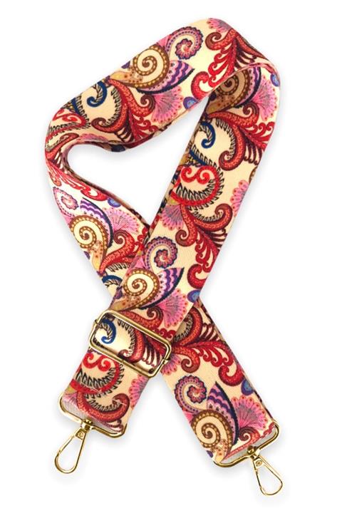 Alfa Tasarım Polyester Kolon Ayarlanabilir Çanta Sapı - Telefon Askısı (120 Cm) Altın Aksesuar/ Zentangle Desen