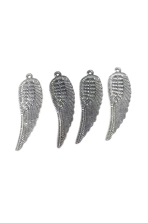 Dünya Takıları 50 mm Mat Gümüş Rengi Metal Melek Kanadı Kolye Ucu Takı Aparatı