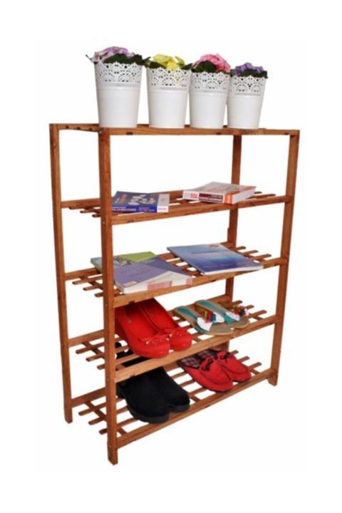 Atadan 5 Katlı Ahşap Ayakkabı-Saksı Rafı