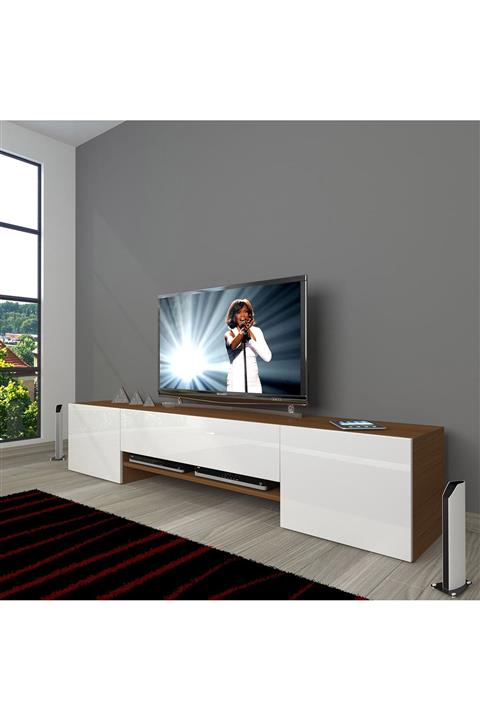 Decoraktiv 1e1 Mdf 180 Tv Ünitesi Tv Sehpası Ceviz Beyaz