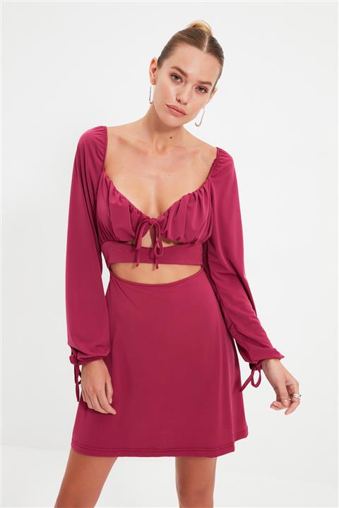 TRENDYOLMİLLA Fuşya Yaka Detaylı Elbise TPRAW22EL1232