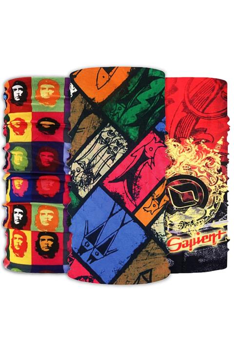Buff Unisex Kırmızı Bandana Boyunluk Maske 3'lü Paket