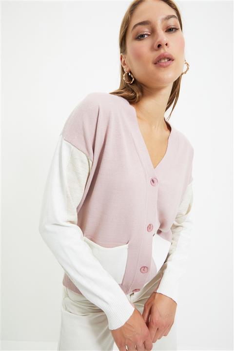 TRENDYOLMİLLA Pudra Cepli Triko Hırka TWOAW22HI0465