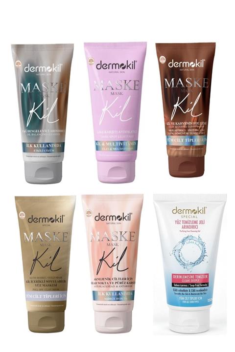 Dermokil Kil Içerikli Doğal Maske Ve Yüz Temizleme Seti 6lı Paket