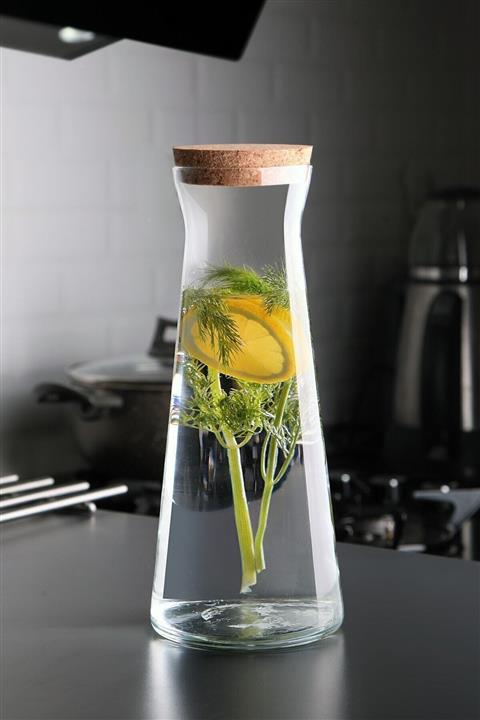 Milena Home 2li Set Mantar Kapaklı Cam Sürahi Karaf 1200 ml