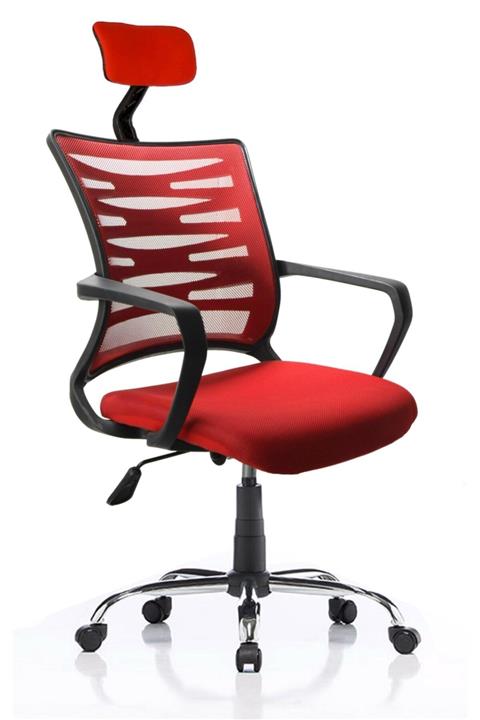 Remaks Kırmızı Fileli Yönetici ve Müdür Koltuğu Ofis Koltuğu Krom Ayaklı