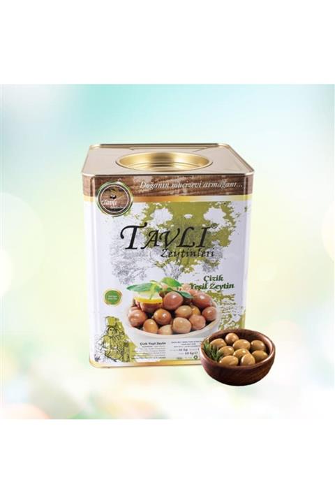 Tavlı Zeytin Sofralık Edremit Çizik Yeşil Zeytin 10 kg