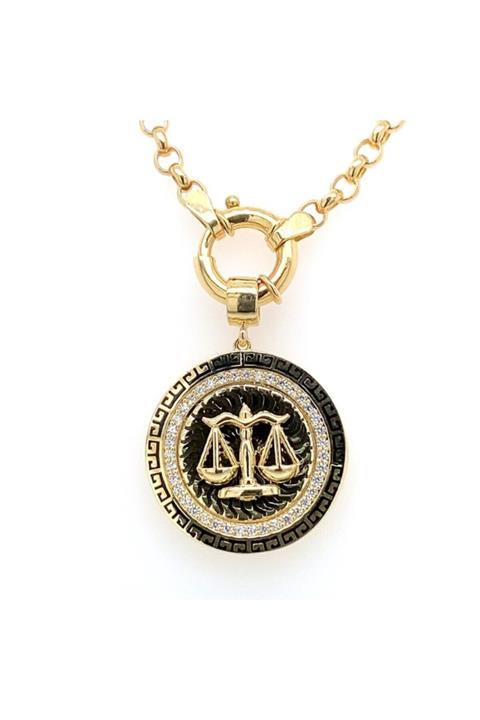 BERK MÜCEVHERAT TERAZİ BURÇ KOLYE 14 AYAR ALTIN