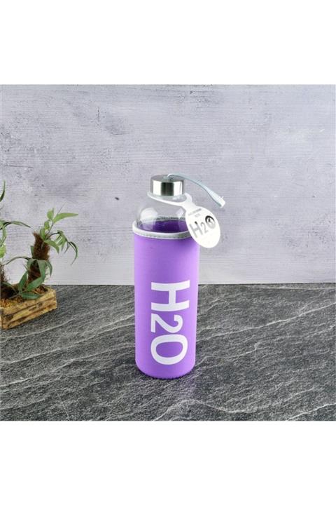 DEKORHANEMDEN H20 Mor Kılıflı Cam Matara 1000ml