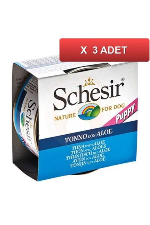 Schesir Jelly Ton Balıklı Aloevera Yavru Köpek Konservesi 150 Gr (3 Adet)