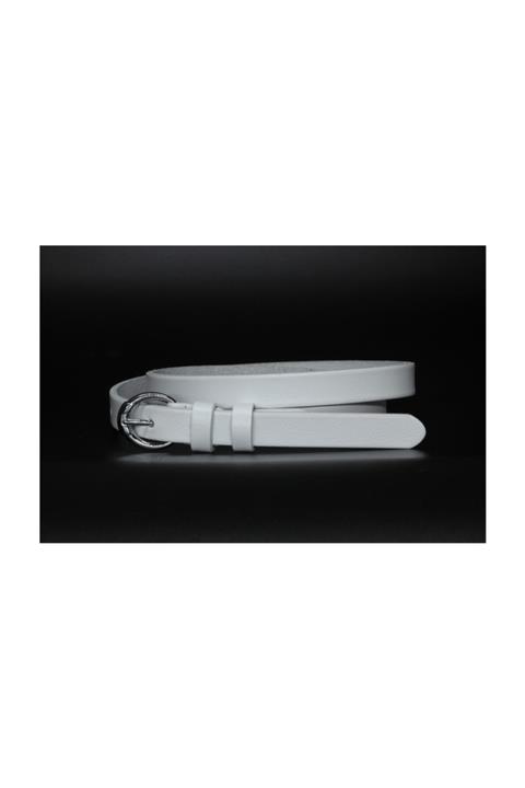 Livize Deri Beyaz Kadın Kemeri 2cm