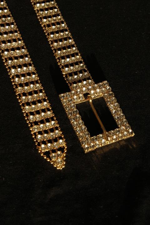 HEVI'S Taşlı Kemer Elmas Gold