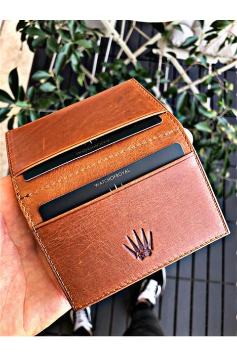 WATCHOFROYAL Unisex Taba Hakiki Deri Kartlık