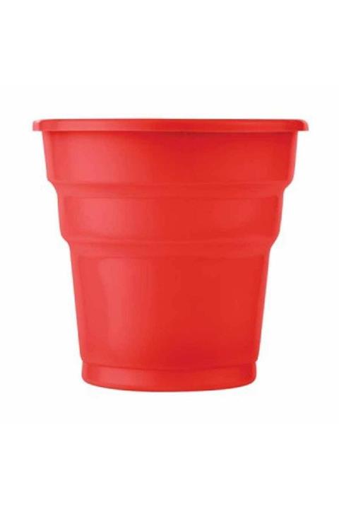 NO.8 HOUSE Parti Aksesuar Plastik Meşrubat Bardağı Kırmızı 180cc-7oz 25li