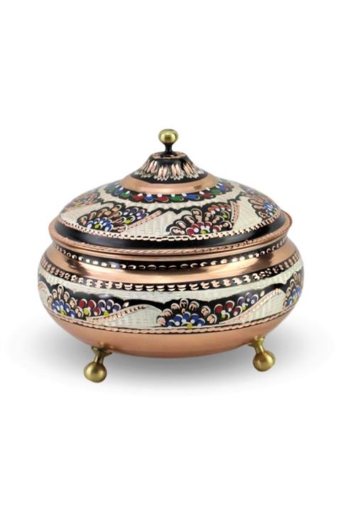 Sonay Bakırcılık Gül Çiçek Bakır Şekerlik Orta Boy