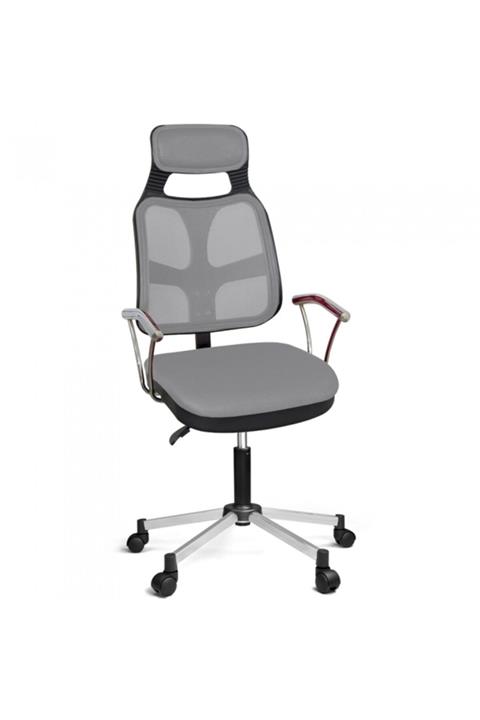 OFİSİNHAZIR As File Çalışma Koltuğu Krom Ayak Gri