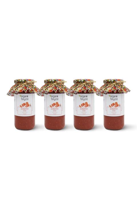 Organik Teyze Sade Domates Sosu 475g - Geleneksel Lezzet - 4'lü Paket