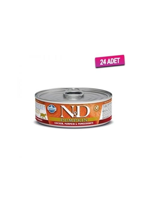 N&D 24 Adet - Balkabaklı Tavuk Ve Narlı Kedi Konservesi 80 Gr