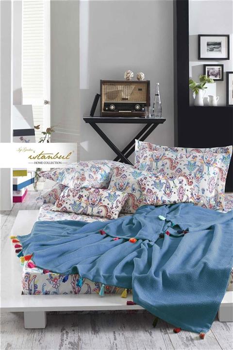 İyi Geceler İstanbul Pike Takımı Up Style Tek Kişilik - Petrol Mavisi