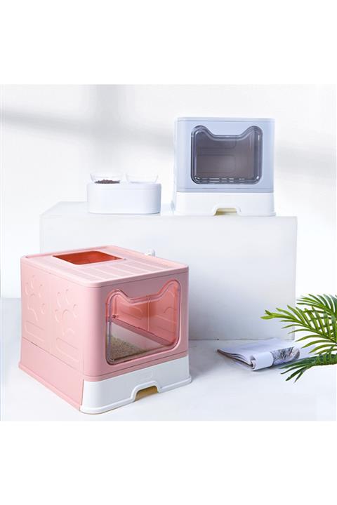 NanaShop Mikopet Space Lux Kedi Tuvaleti-pembe