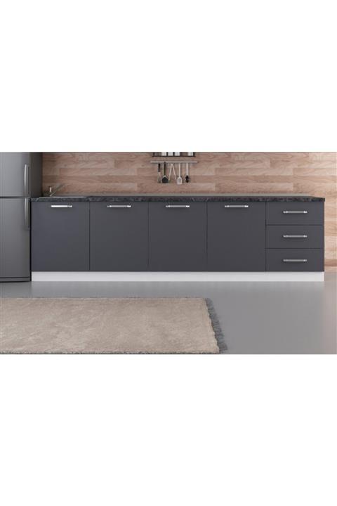 Minar 300 cm Mutfak Dolabı Beyaz Antrasit 300-a3 Alt Modül