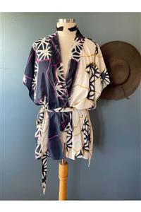 JALE HÜRDOĞAN Mediterranee Iki Desenli Ceket Kimono