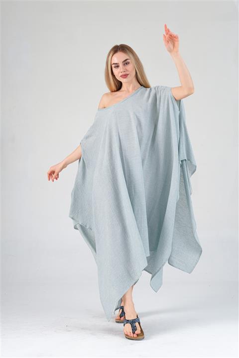 Shile Design Kadın Yeşil Şile Bezi Plaj Elbise