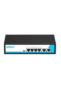 HRUI Hr901-af-4p2u 4 Port 10/100 4 Port Poe 2 Port Uplınk 65w Yonetılemez Rack Mount Swıtch