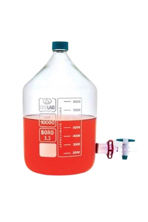 ISOLAB 062.27.905 Bidon - Borosilikat Cam - Şeffaf - Musluklu - 5 Litre (1 Adet)
