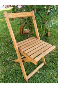 Woodenka Teak Doğal Ahşap Katlanır Piknik Kamp Sandalyesi