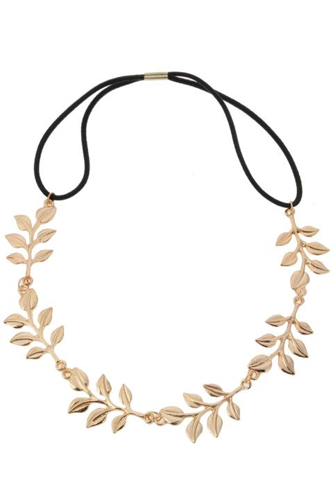 Pelin Aksesuar Gold Yapraklı Saç Bantı