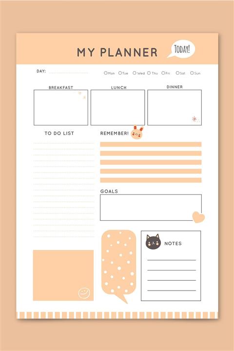 artpap Lovely My Weekly Planner - Tatlı Planlayıcı Haftalık Günlük Hatırlatıcı Defter 15*21cm 50 Yaprak