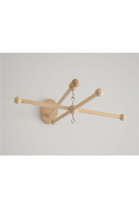 Bebek Özel Doğal Ahşap Bebek Dönence Duvar Askı Aparatı 2 Parça