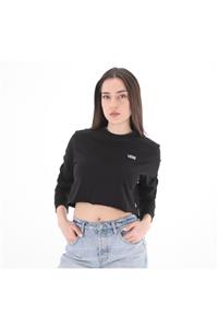 Vans 0a4ouqblk1-r Junıor V Ls Crop Kadın T-shirt Siyah