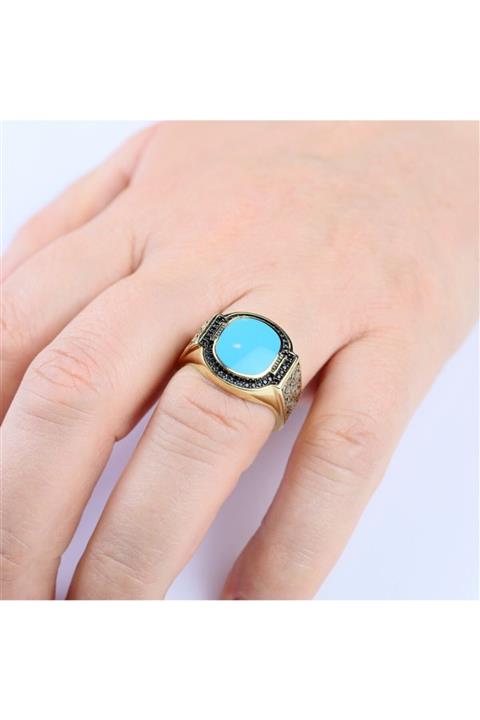 ATA MUCEVHERAT Erkek Firuze Taşlı Yüzük