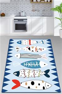 Chilai Home Le Poisson Mutfak Halısı Djt Makinede Yıkanabilir Kaymaz Tabanlı Mutfak Halısı