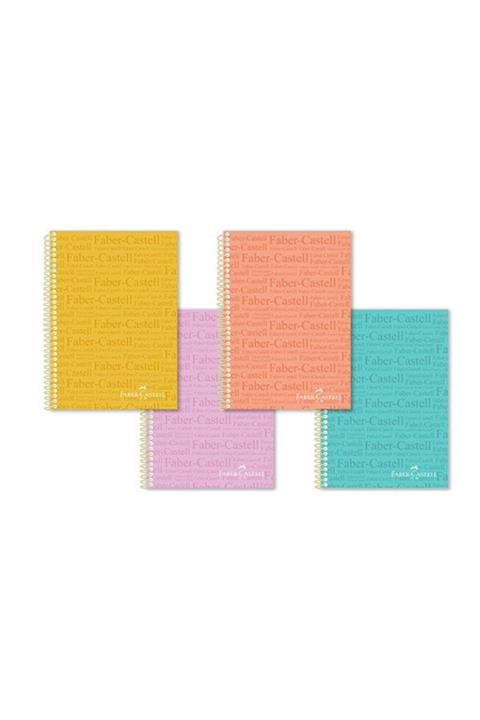Faber Castell 120 Yaprak Çizgili 4 Adet Pastel Renkli A4 Defter