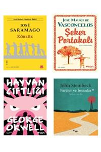 Genç Kitaplığı Körlük - Şeker Portakalı - Hayvan Çiftliği - Fareler Ve Insanlar / 4 Kitap Set