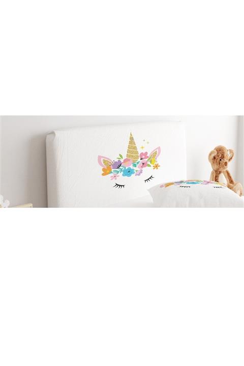 CİCİ TASARIM ÜRÜNLERİ Baza Başlık Kılıfı Çiçek Taçlı Unicorn