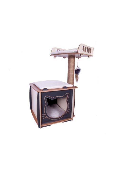 Patihomes Lâl Yataklı Tırmalamalı Kedi Evi  XL