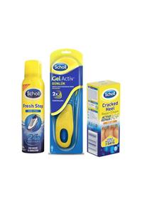 Scholl Erkek Günlük Tabanlık + Topuk Çatlağı Kremi 60 Ml + Koku Önleyici Ayakkabı Spreyi 150 Ml