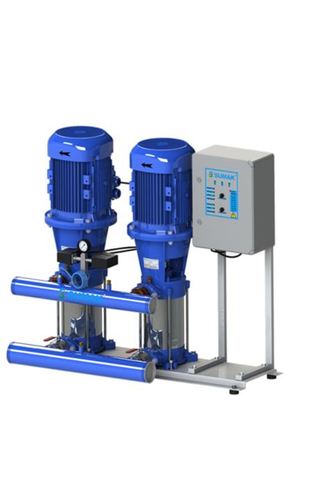 Sumak SHT 34 B 1500/7 Düşey Milli Kademeli Çift Pompalı Hidrofor