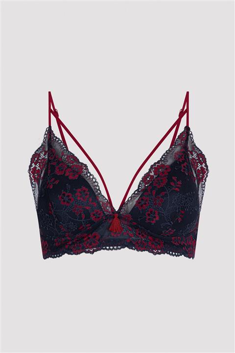 Penti Lacivert Luna Floral Lace Sütyen