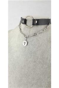 Fugusugu Mini Cross Rope Gothic Choker