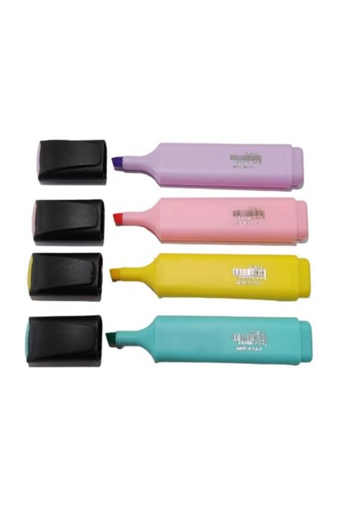 Adil Baba Pastel Renk Fosforlu Kalem 4'lü Set