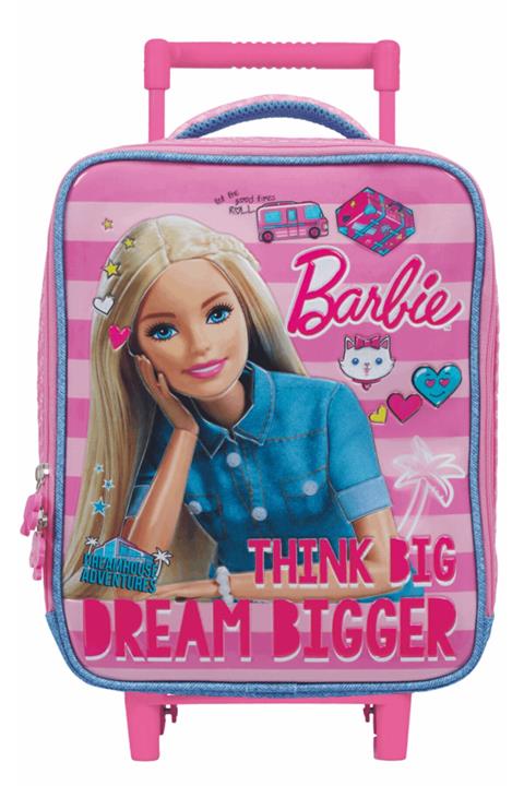 Barbie Renkli Lisanslı ÇekÇekli Anaokulu Çanta