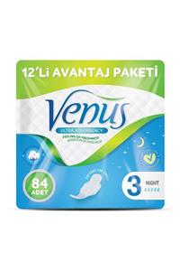 Venüs VENÜS HİJYENİK PED GECE 84 ADET (12 PAKET)